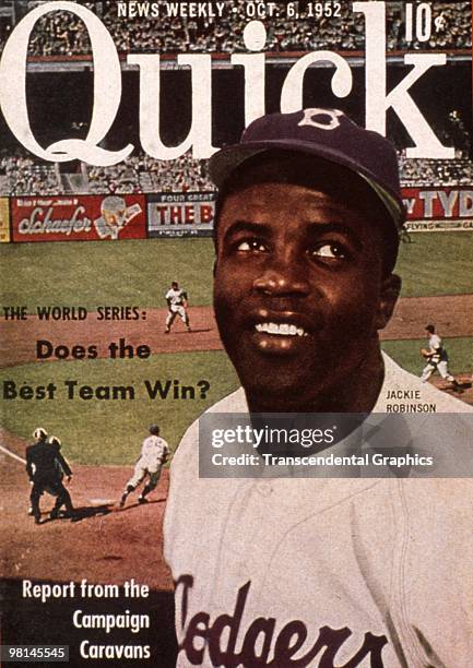 Jackie Robinson is the cover feature on the October 6, 1952 issue of Quick magazine.