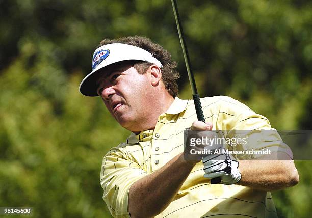 Joey Sindelar competes in the final round of the PGA Tour Bank of America Colonial in Ft. Worth, Texas, May 23, 2004.
