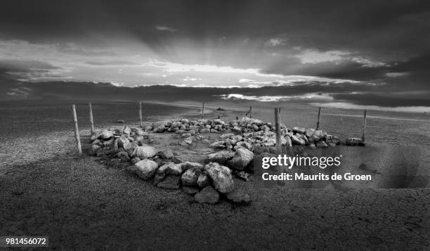 sunset over the desert - groen stock pictures, royalty-free photos & images