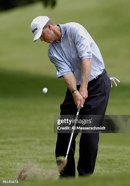 Bob Tway competes in the final round of the PGA Tour Bank of America Colonial in Ft. Worth, Texas, May 23, 2004.