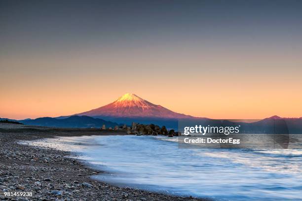 Mt Fuji In Winter Sunset At Miho No Matsubara Beach Shizuoka Japan