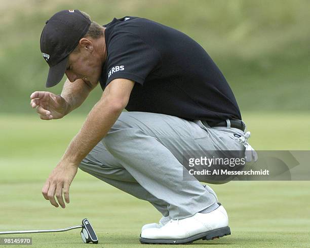 Charles Howell III misses a birdie putt at Shinnecock Hills, site of the 2004 U. S. Open, during second-round play June 18, 2004.
