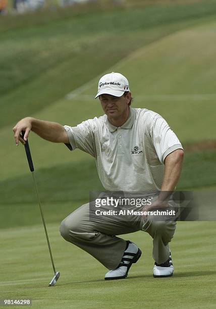 Retief Goosen competes at Shinnecock Hills, site of the 2004 U. S. Open, during second-round play June 18, 2004.