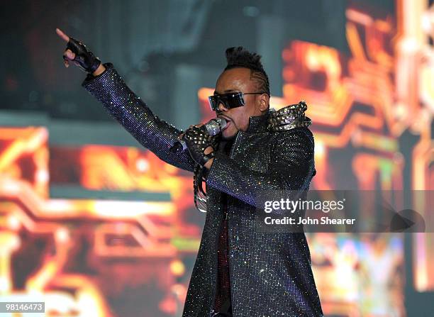 Apl.de.ap of the Black Eyed Peas performs on "The E.N.D. World Tour" at Staples Center on March 29, 2010 in Los Angeles, California.