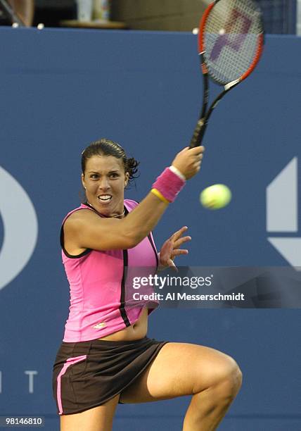 Jennifer Capriati loses to Elena Dementieva in the sem- finals of the women's singles September 10, 2004 at the 2004 US Open in New York.