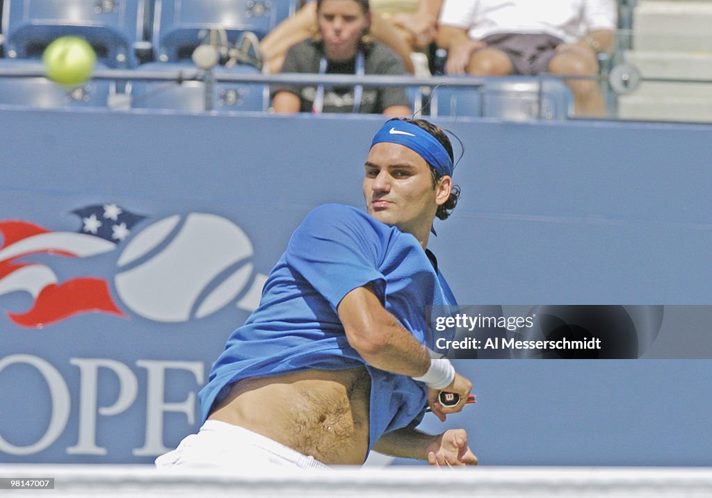 2004 U.S. Open - Men's Singles - Third Round - Roger Federer vs Fabrice Santoro