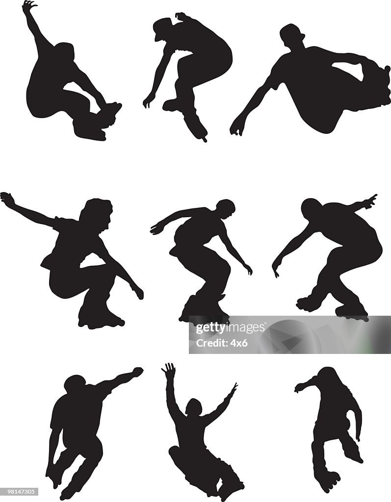 Assorted rollerbladers