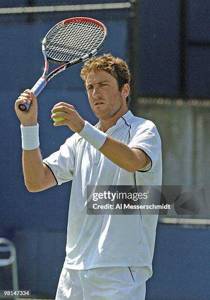 Justin Gimelstob competes in the first round of the men's doubles September 3, 2004 at the 2004 US Open in New York.