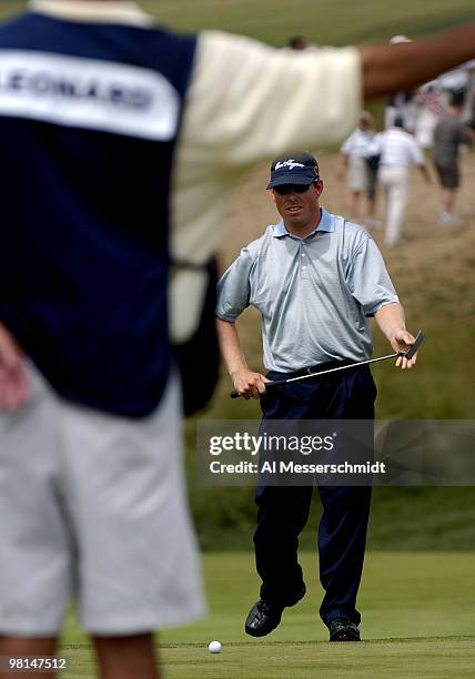 Justin Leonard competes at Shinnecock Hills, site of the 2004 U. S. Open, during second-round play June 18, 2004.