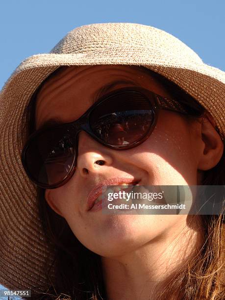 Actress Ashley Judd watches her husband, Dario Franchitte, drive to a third-place finish in the 2005 Honda Grand Prix of St. Petersburg April 3.