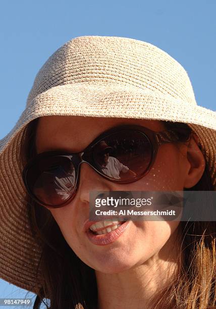 Actress Ashley Judd watches her husband, Dario Franchitte, drive to a third-place finish in the 2005 Honda Grand Prix of St. Petersburg April 3.