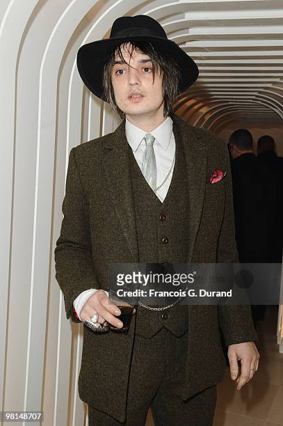 British singer Pete Doherty attends the Joseph flagship opening, as part of Paris fashion week, at Joseph store on March 8, 2010 in Paris, France.