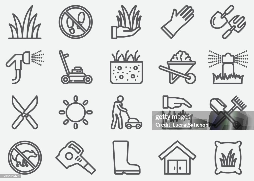 Grass Line Icons
