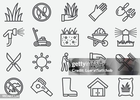 Grass Line Icons Grass Line Icons