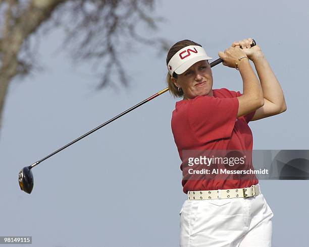 Lorie Kane tees off on the second hole during the final round of the 2006 SBS Open at Turtle Bay February 18, 2006 at Kahuku, Hawaii.