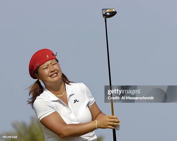 Christina Kim tees off on the second hole during the final round of the 2006 SBS Open at Turtle Bay February 18, 2006 at Kahuku, Hawaii.