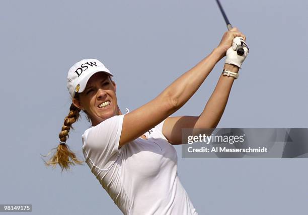 Jill McGill tees off on the second hole during the final round of the 2006 SBS Open at Turtle Bay February 18, 2006 at Kahuku, Hawaii.