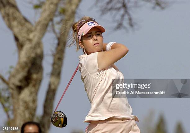 Paula Creamer tees off on the second hole during the final round of the 2006 SBS Open at Turtle Bay February 18, 2006 at Kahuku, Hawaii.