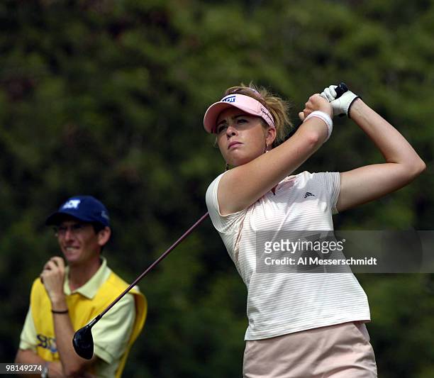 Paula Creamer follows her drive during the final round of the 2006 SBS Open at Turtle Bay, Kahuku, Hawaii, Feb. 18, 2006.