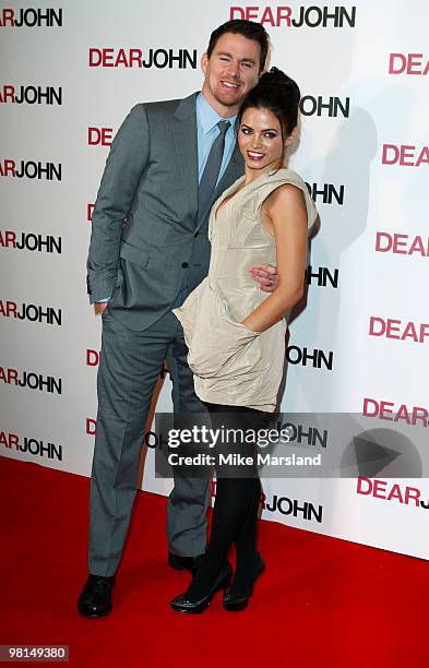 Channing Tatum and Jenna Dewan attend the gala screening of 'Dear John' on March 30, 2010 in London, England.