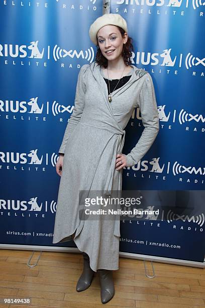 Penthouse Playmate and adult film star Justine Joli visits SIRIUS XM Studio on March 30, 2010 in New York City.