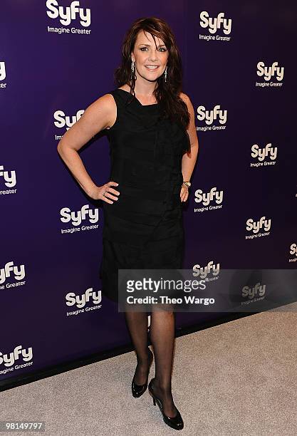 Amanda Tapping attends the 2010 Syfy Upfront party at The Museum of Modern Art on March 16, 2010 in New York City.