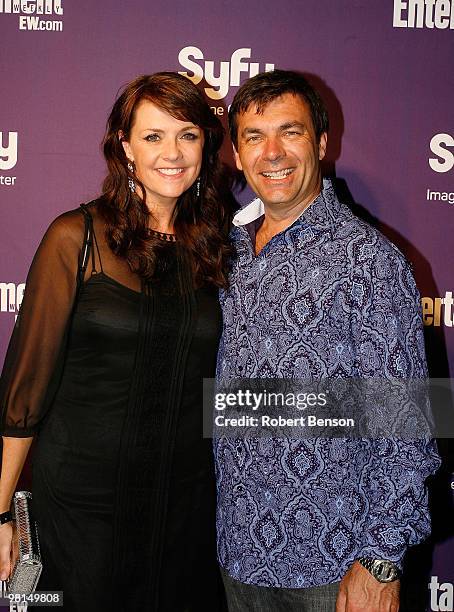 Amanda Tapping with guest at the Entertainment Weekly and Syfy invade Comic-Con party at Hotel Solamar on July 25, 2009 in San Diego, California.