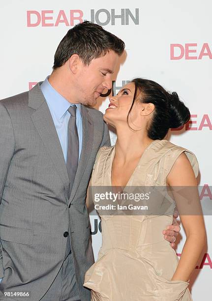 Channing Tatum and Jenna Dewan attends the gala screening of 'Dear John' at the Odeon High Street Kensington on March 30, 2010 in London, England.