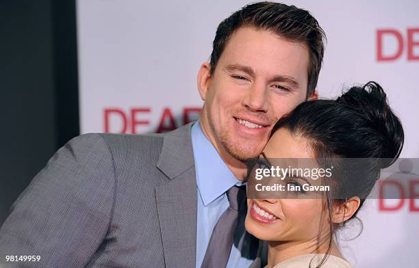 Channing Tatum and Jenna Dewan attends the gala screening of 'Dear John' at the Odeon High Street Kensington on March 30, 2010 in London, England.