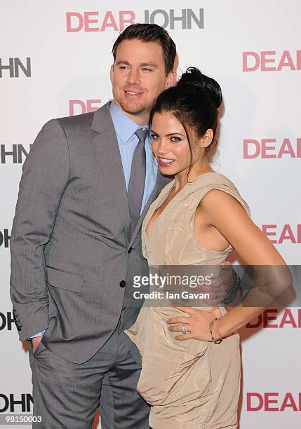 Channing Tatum and Jenna Dewan attends the gala screening of 'Dear John' at the Odeon High Street Kensington on March 30, 2010 in London, England.