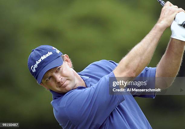 Retief Goosen competes in final-round play in The Memorial Tournament, June 6, 2004 in Dublin, Ohio.