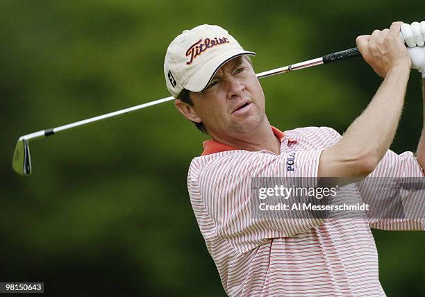 Davis Love III competes in final-round play in The Memorial Tournament, June 6, 2004 in Dublin, Ohio.