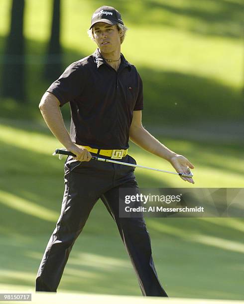 Aaron Baddeley competes in the first round of the Cialis Western Open July 1, 2004 in Lemont, Illinois.
