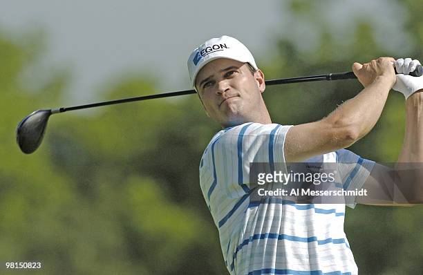 Zach Johnson competes in the first round of the Cialis Western Open July 1, 2004 in Lemont, Illinois.
