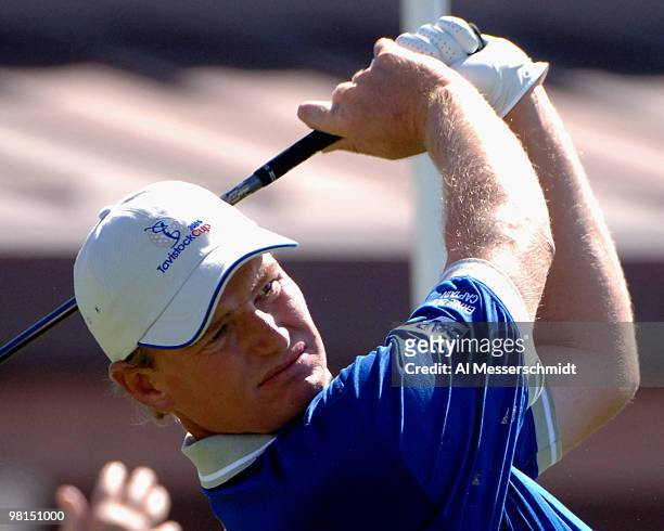 Ernie Els competes in the 2005 Tavistock Cup at Isleworth Country Club March 29.