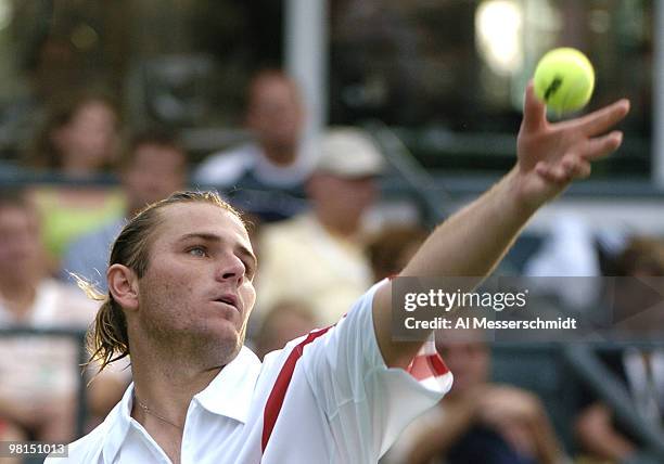 Mardy Fish defeats Max Mirnyi at Family Circle Tennis Center during the second match in the 2004 David Cup semifinal September 24, 2004 at Daniel...