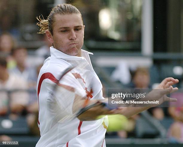 Mardy Fish wins the second match in the 2004 David Cup semifinal September 24, 2004 at Daniel Island, South Carolina. Mardy Fish's victory over Max...