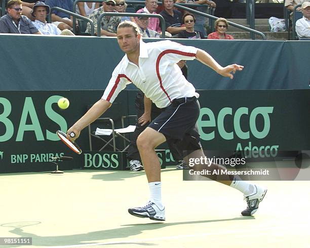 Mardy Fish wins the second match in the 2004 David Cup semifinal September 24, 2004 at Daniel Island, South Carolina. Fish's victory over Max Mirnyi...