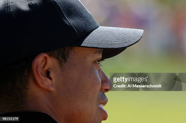 Tiger Woods watches play in the 2005 Tavistock Cup at Isleworth Country Club March 29.