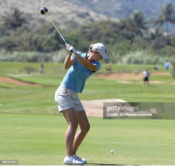 Catherine Cartwright drives the ball during the first round of the 2006 SBS Open at Turtle Bay at Kahuku, Hawaii, Feb. 16, 2006.