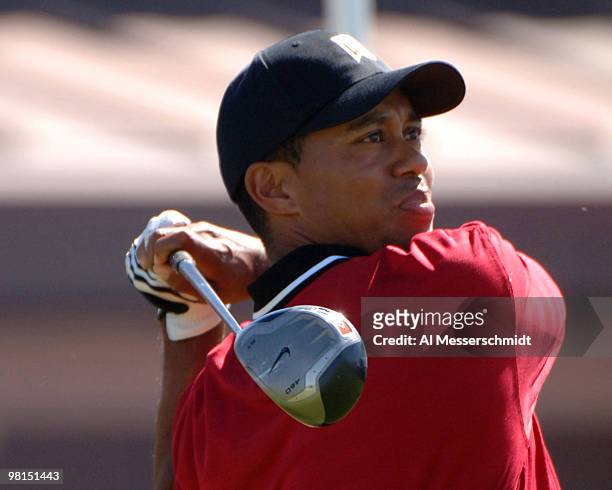 Tiger Woods competes in the 2005 Tavistock Cup at Isleworth Country Club March 29.