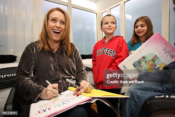 New York Times bestselling children's author Laura Numeroff autographs "The Jellybeans and the Big Book Bonanza" for Connor Bicknell and Sianna...