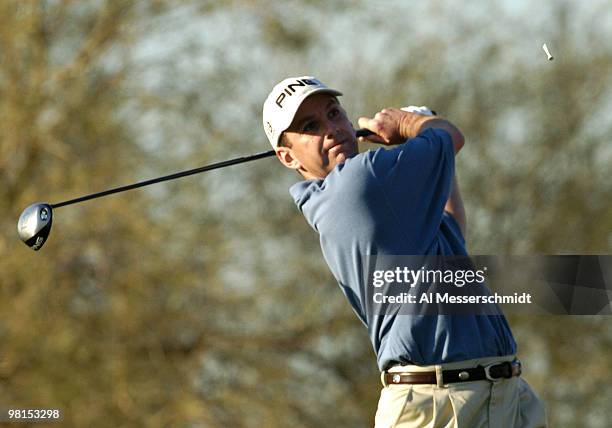 Kevin Sutherland tees off on the sixth hole during first round competition January 29, 2004 at the 2004 FBR Open at the Tournament Players Club at...