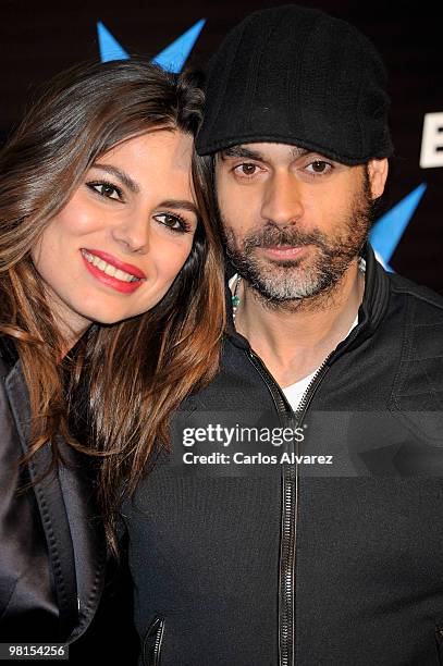 Spanish model Marisa Jara and husband Chente Escribano attend "Exposados" premiere at the Callao cinema on March 30, 2010 in Madrid, Spain.