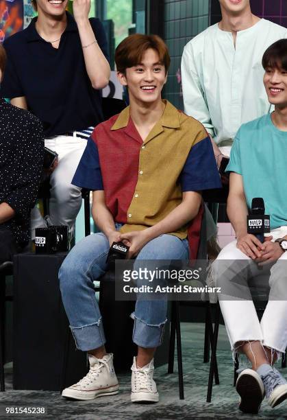 Singer from South Korean boy band NCT 127, Mark visits Build Studio on June 22, 2018 in New York City.