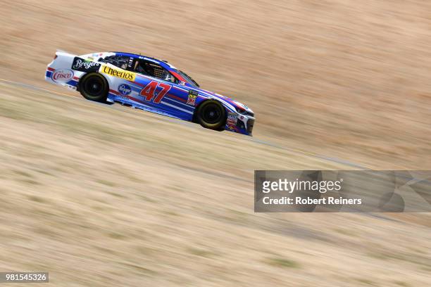 Allmendinger, driver of the Kroger ClickList Chevrolet, practices for the Monster Energy NASCAR Cup Series Toyota/Save Mart 350 at Sonoma Raceway on...