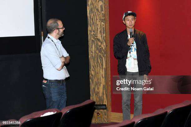 Basil Tsiokos and director Bing Liu attend a screening of 'Minding the Gap' during the 2018 Nantucket Film Festival - Day 3 on June 22, 2018 in...