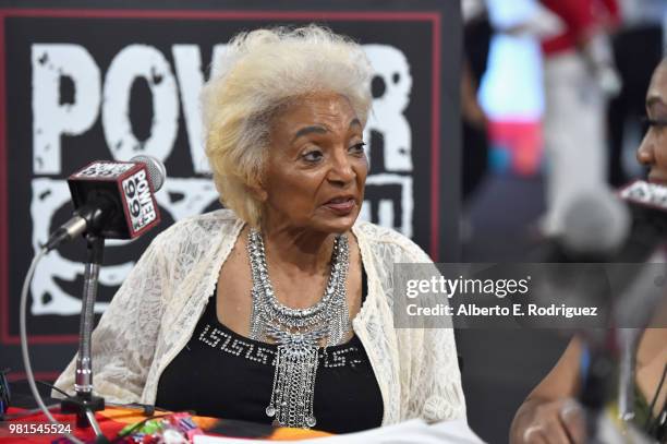 Nichelle Nichols attends day one of the 2018 BET Awards Radio Remotes on June 22, 2018 in Los Angeles, California.