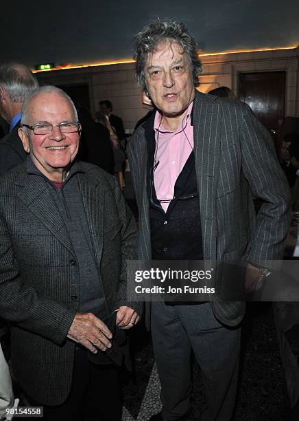 Ian Holm and Tom Stoppard attend the VIP screening of "The Ghost" on March 30, 2010 in London, England.