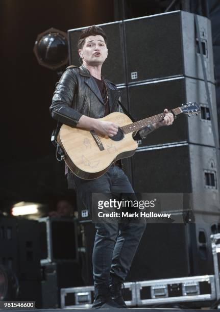 Danny O'Donoghue of the Script performing on the main stage at Seaclose Park on June 22, 2018 in Newport, Isle of Wight.